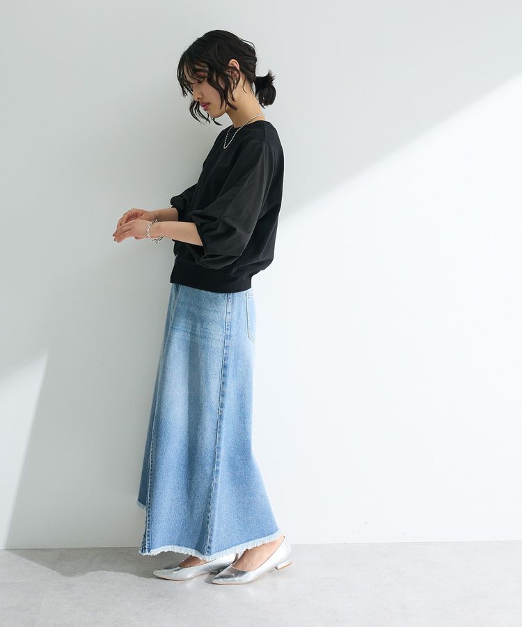 Green Parks「2WAY7分袖タック裾ZIPプルオーバー」|Tシャツ・カットソー|