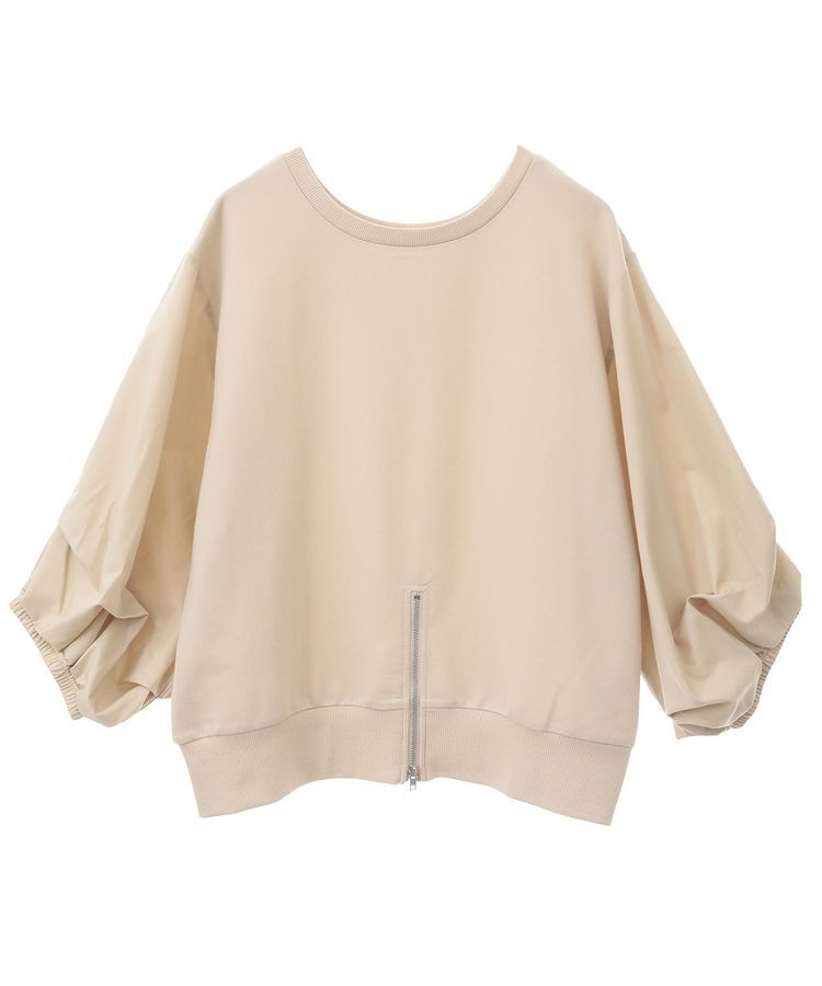 Green Parks「2WAY7分袖タック裾ZIPプルオーバー」|Tシャツ・カットソー|