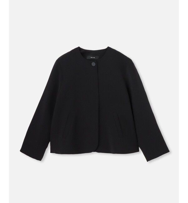 allureville「ダブルクロスクルーネックAラインジャケット」|その他|ブラック