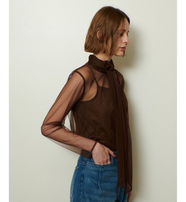 allureville「チュールボウロングスリーブ プルオーバー」|Tシャツ・カットソー|