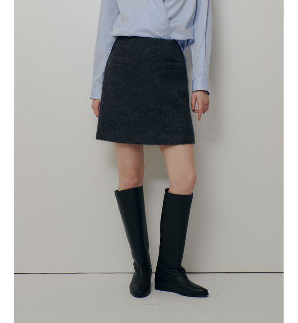 allureville「◇モヘヤシャギーミニスカート」|スカート|チャコールグレー