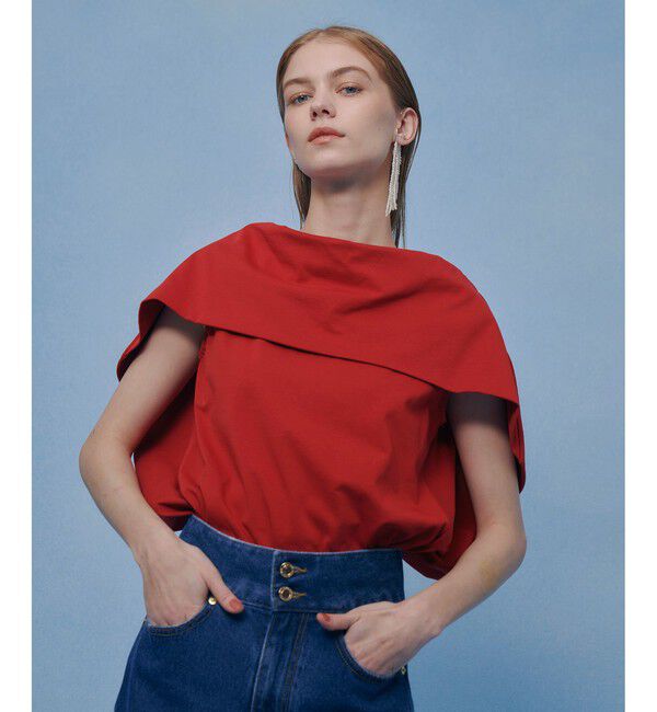 LOULOU WILLOUGHBY「【LOULOU WILLOUGHBY】ケープデコルテトップス」|Tシャツ・カットソー|