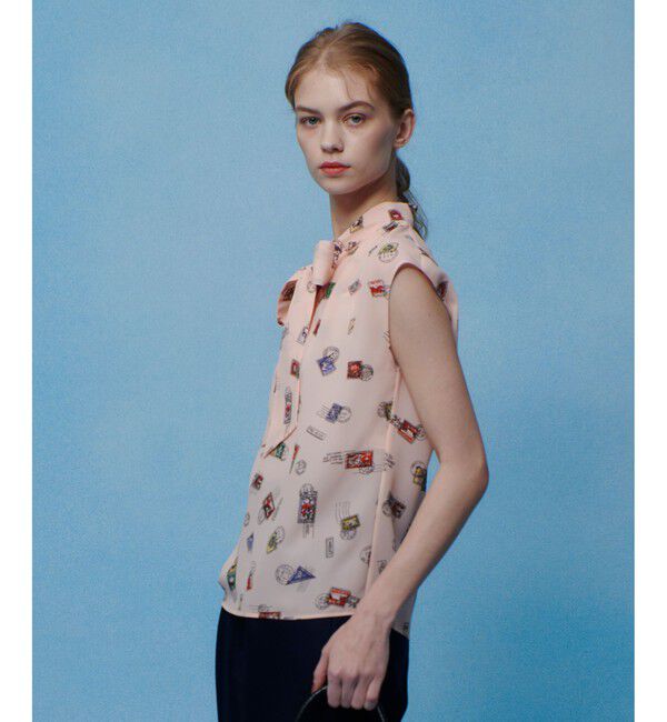 LOULOU WILLOUGHBY「WEB 一部店舗限定【LOULOU WILLOUGHBY】レタープリントリボンブラウス」|シャツ・ブラウス|