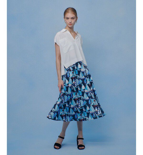 LOULOU WILLOUGHBY「【LOULOU WILLOUGHBY】RATTI マリーナプリントフレアスカート」|スカート|