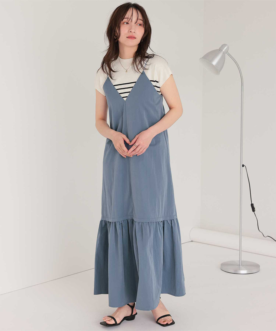 titivate「バックリボンキャミソールワンピース」|ワンピース|ブルー