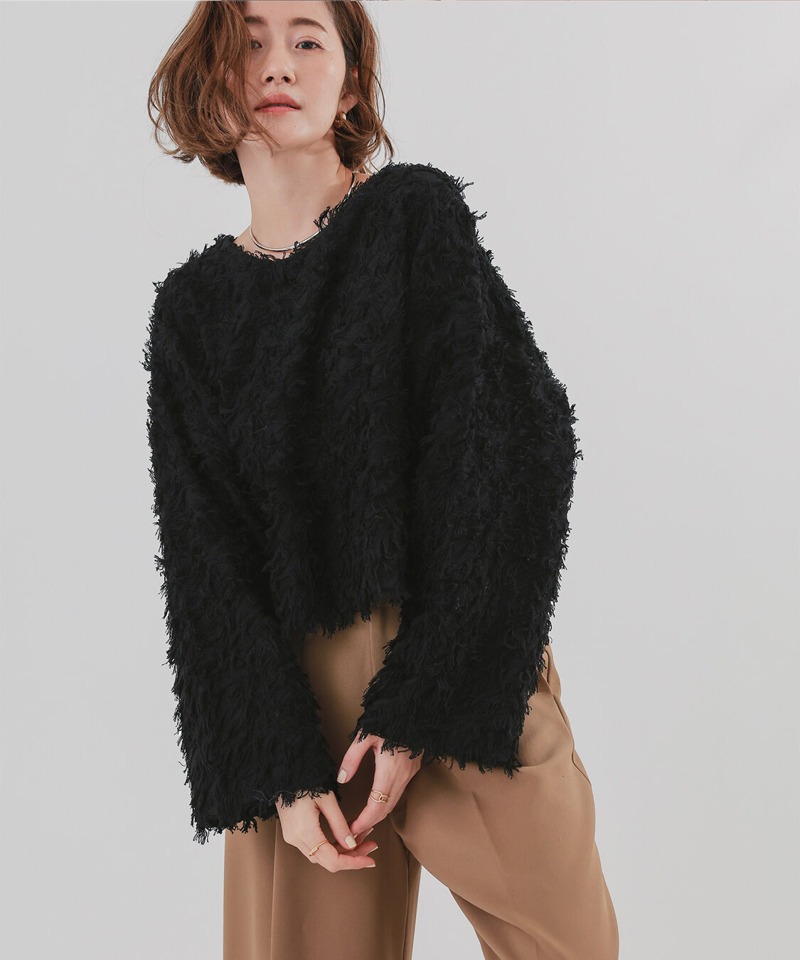 ur's「フリンジクロップドニット」|ニット・セーター|