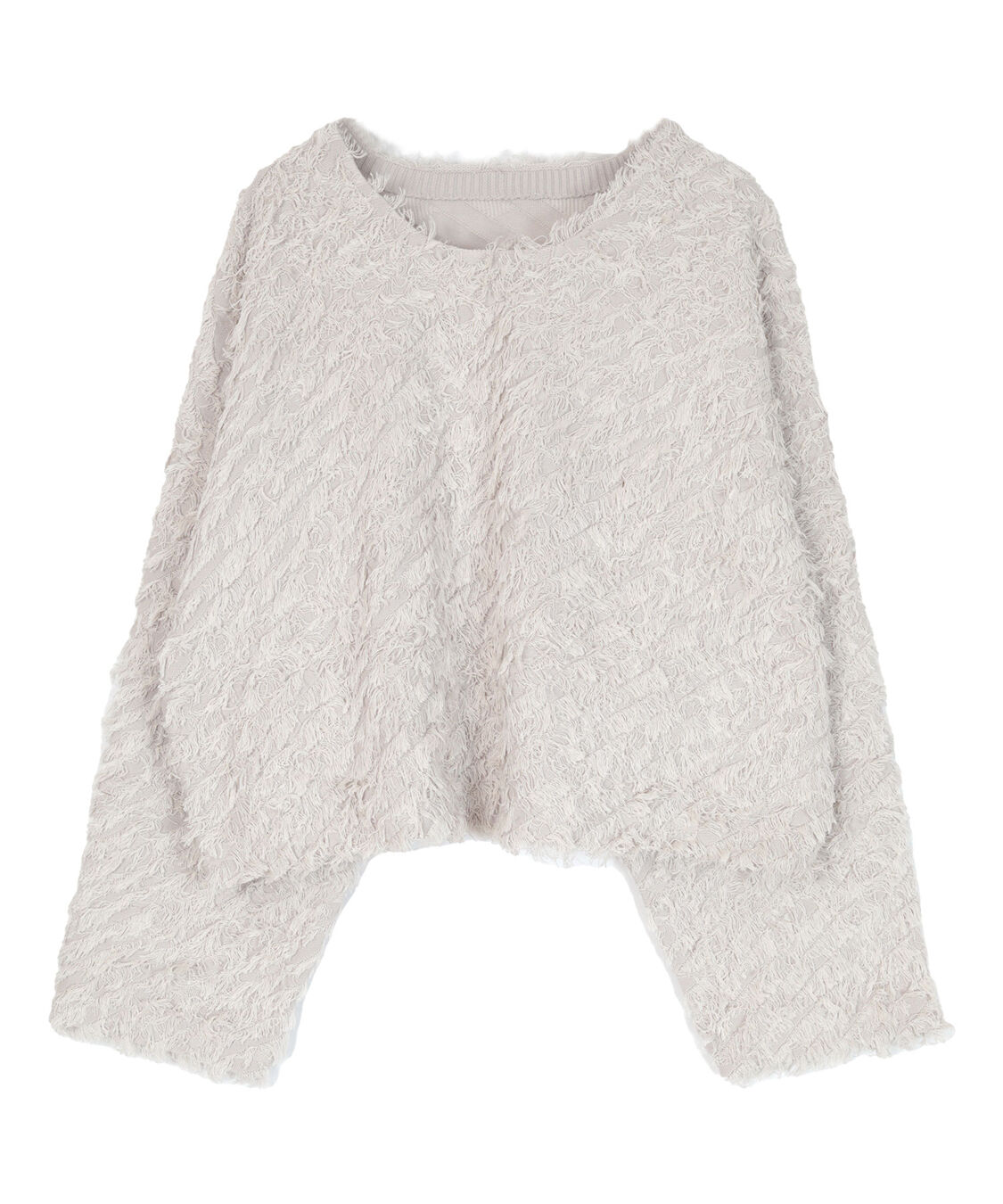 ur's「フリンジクロップドニット」|ニット・セーター|ライトグレー