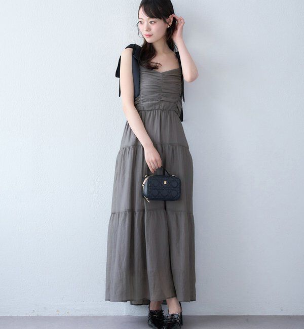  「背中あきティアードキャミワンピ」|ワンピース|