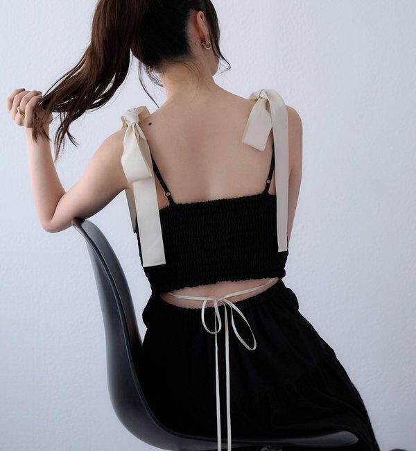  「背中あきティアードキャミワンピ」|ワンピース|