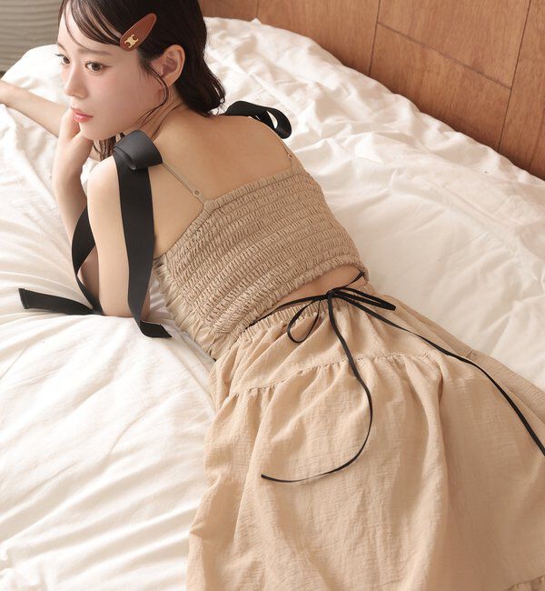  「背中あきティアードキャミワンピ」|ワンピース|