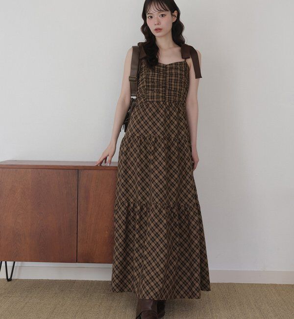  「背中あきティアードキャミワンピ」|ワンピース|