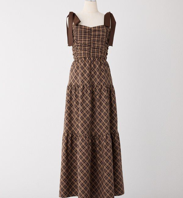  「背中あきティアードキャミワンピ」|ワンピース|