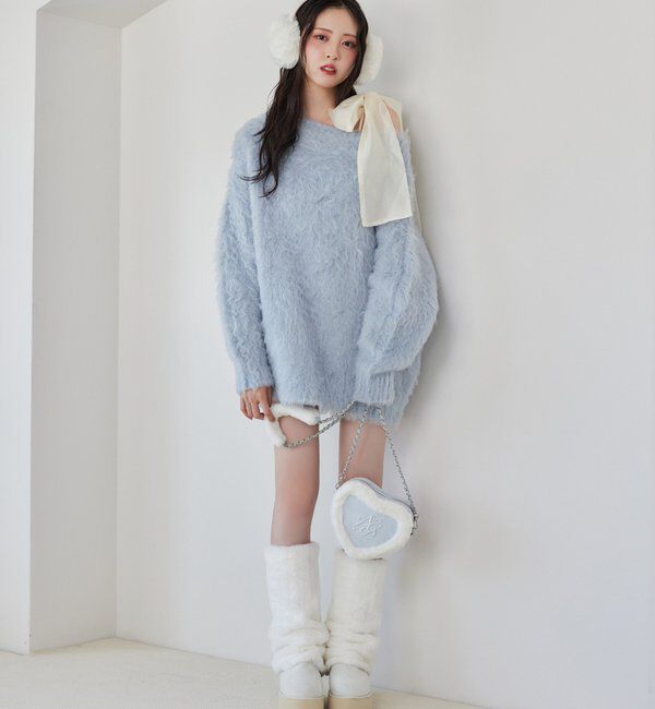  「ハートスエードロゴショルダーバッグ」|ショルダー・メッセンジャー|