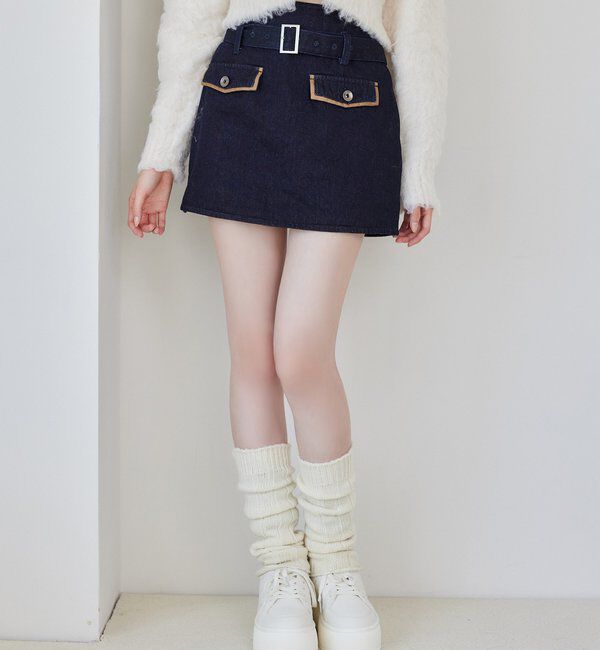  「【即日発送】ベルト付ミニスカート」|スカート|