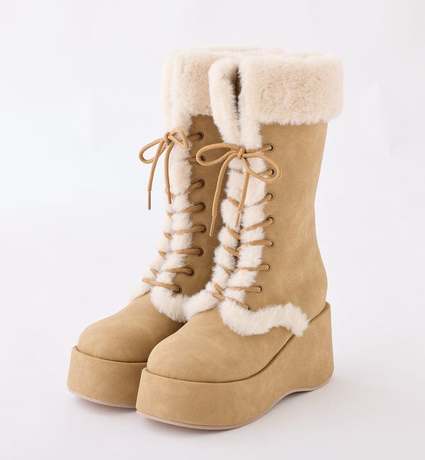  「マイナス３キロレースアップムートンブーツ」|その他|