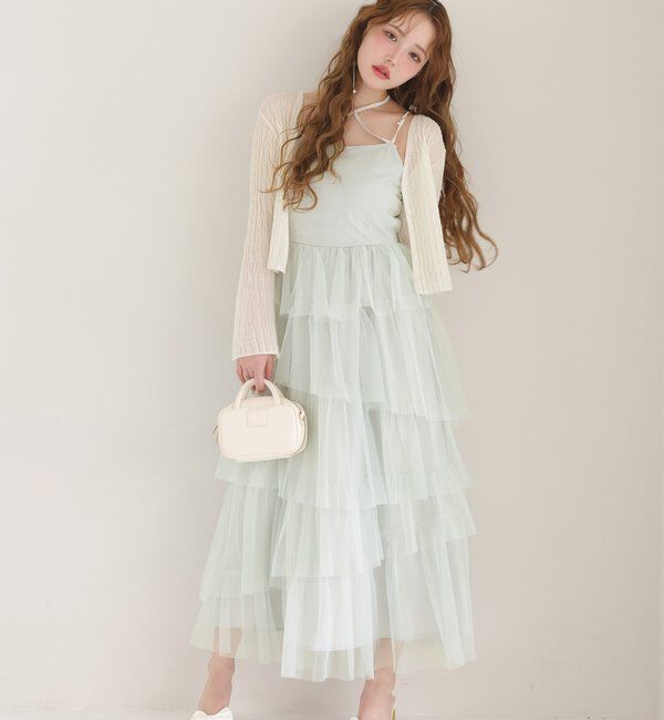  「【WEB限定リバイバル】ティアードチュールワンピース」|ワンピース|