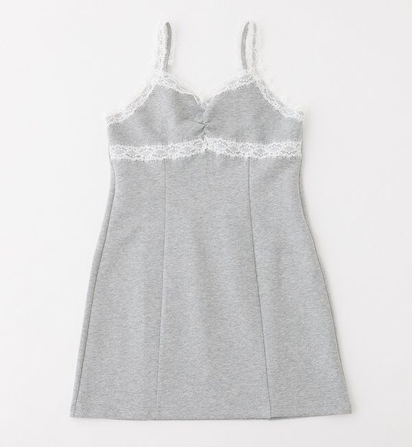  「【セットアップ可能】レース付きカットキャミワンピース」|ワンピース|
