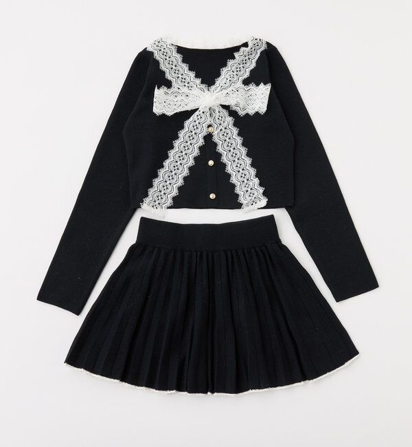  「レースボウタイニットセットアップ」|ワンピース|