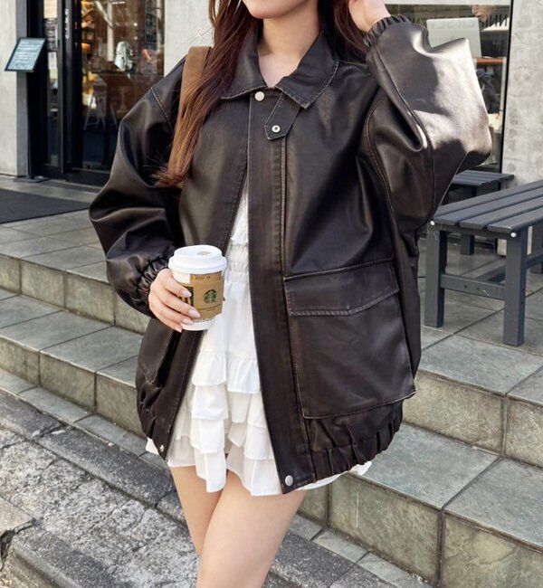  「フェイクレザージャケット」|ダウンベスト・ベスト|