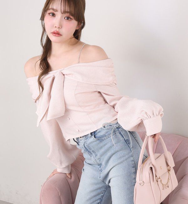  「サイドカットレース美脚ビジューデニム」|その他|