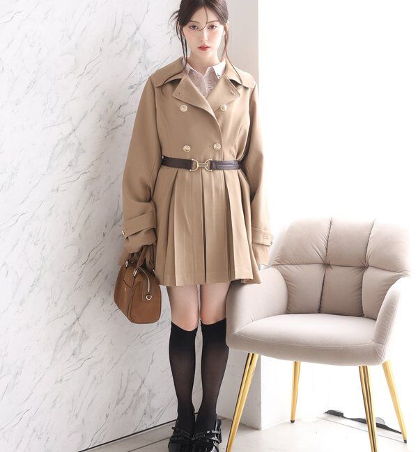  「ウエストベルトプリーツミニトレンチ」|その他|