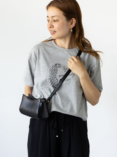 Lugnoncure「【接触冷感】動物モチーフプリントTシャツ」|Tシャツ・カットソー|グレー