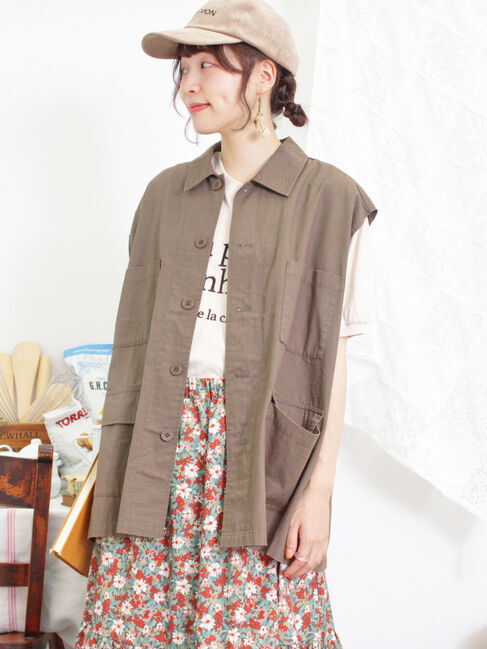 Samansa Mos2「ミリタリーベスト」|ダウンベスト・ベスト|