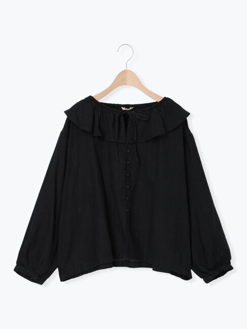 Samansa Mos2「【Slow linen】柄アソートフリルブラウス」|シャツ・ブラウス|