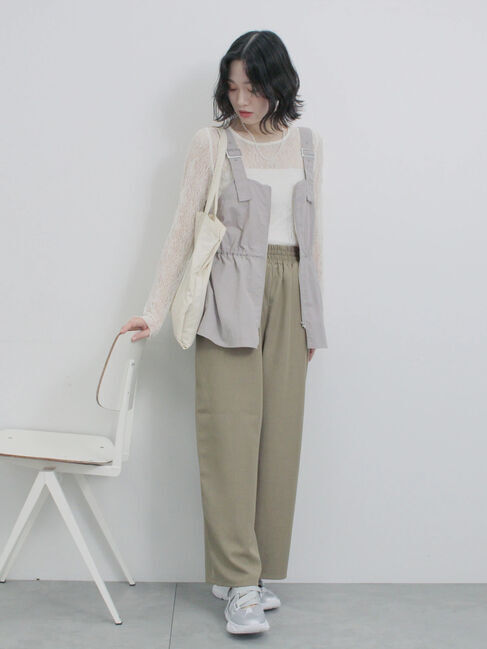 Samansa Mos2 blue「フロントジップドロストビスチェ」|シャツ・ブラウス|