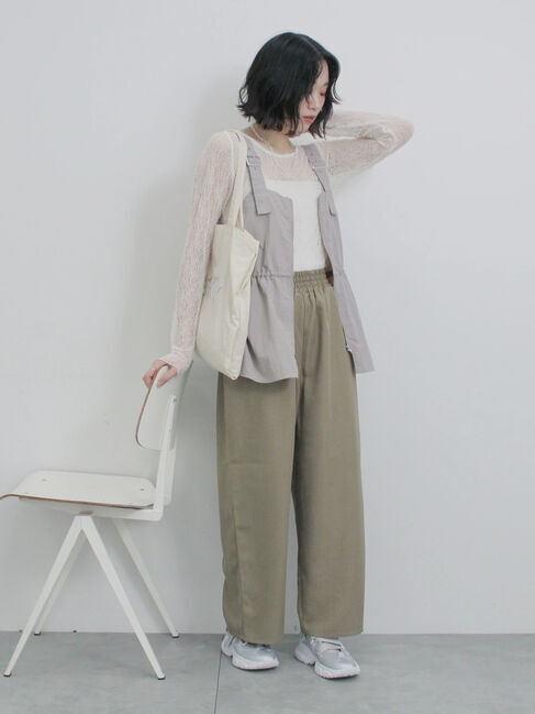 Samansa Mos2 blue「フロントジップドロストビスチェ」|シャツ・ブラウス|