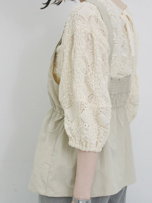 Samansa Mos2 blue「フロントジップドロストビスチェ」|シャツ・ブラウス|