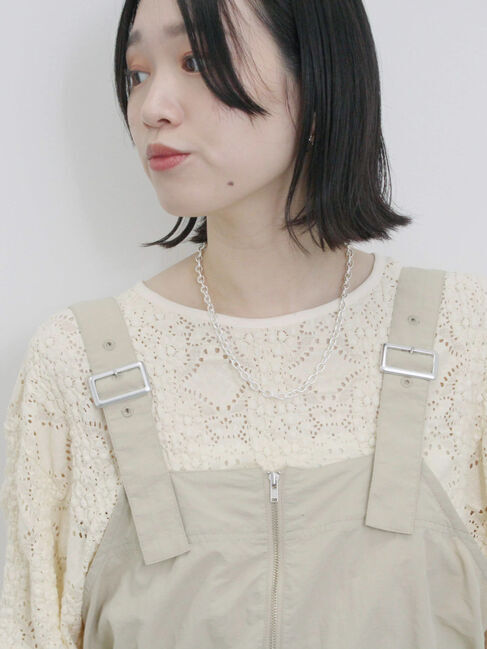 Samansa Mos2 blue「フロントジップドロストビスチェ」|シャツ・ブラウス|