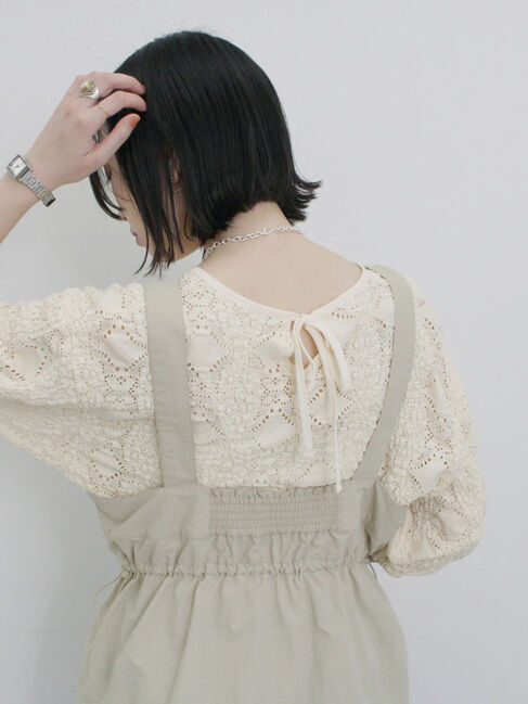 Samansa Mos2 blue「フロントジップドロストビスチェ」|シャツ・ブラウス|