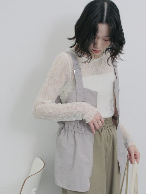 Samansa Mos2 blue「フロントジップドロストビスチェ」|シャツ・ブラウス|