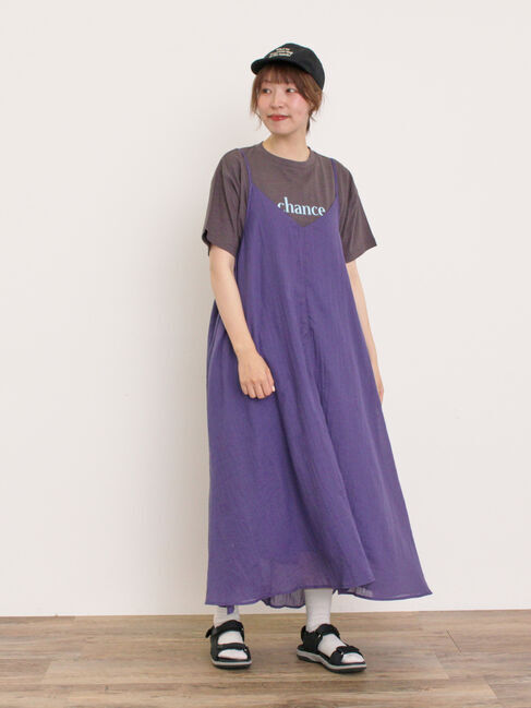 Samansa Mos2「ボイルキャミワンピース」|ワンピース|パープル