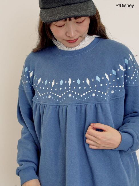 Samansa Mos2「【Disney】アナと雪の女王/柄プリントスウェット」|Tシャツ・カットソー|ブルー