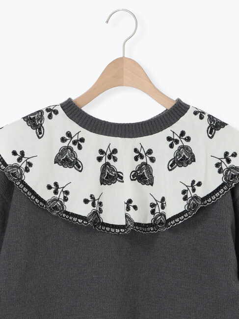 Samansa Mos2「レース貼り前後2WAYニット」|カーディガン|