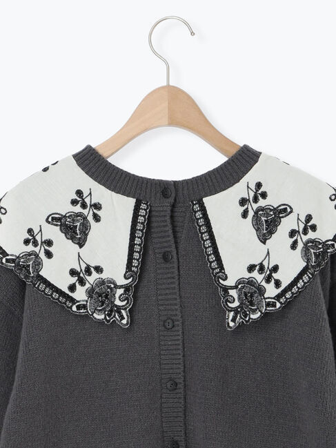 Samansa Mos2「レース貼り前後2WAYニット」|カーディガン|