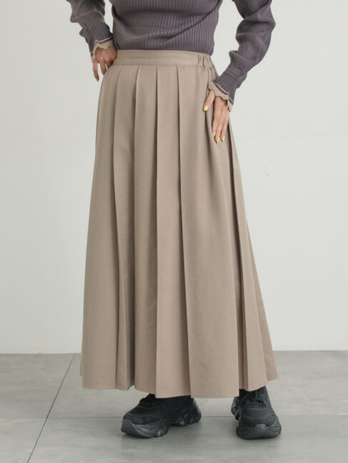 Samansa Mos2「【帯電防止裏地】柄アソートプリーツスカート」|スカート|ベージュ