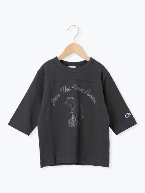 Samansa Mos2 Lagom「【Champion別注】クマプリント7分袖Tシャツ」|Tシャツ・カットソー|チャコールグレー