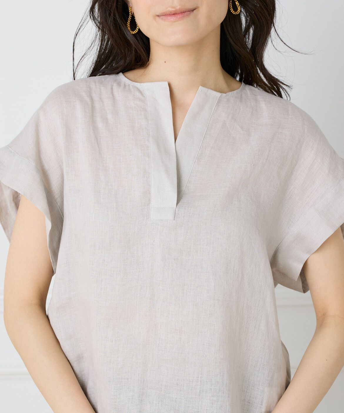INED「リネンスキッパーブラウス」|シャツ・ブラウス|