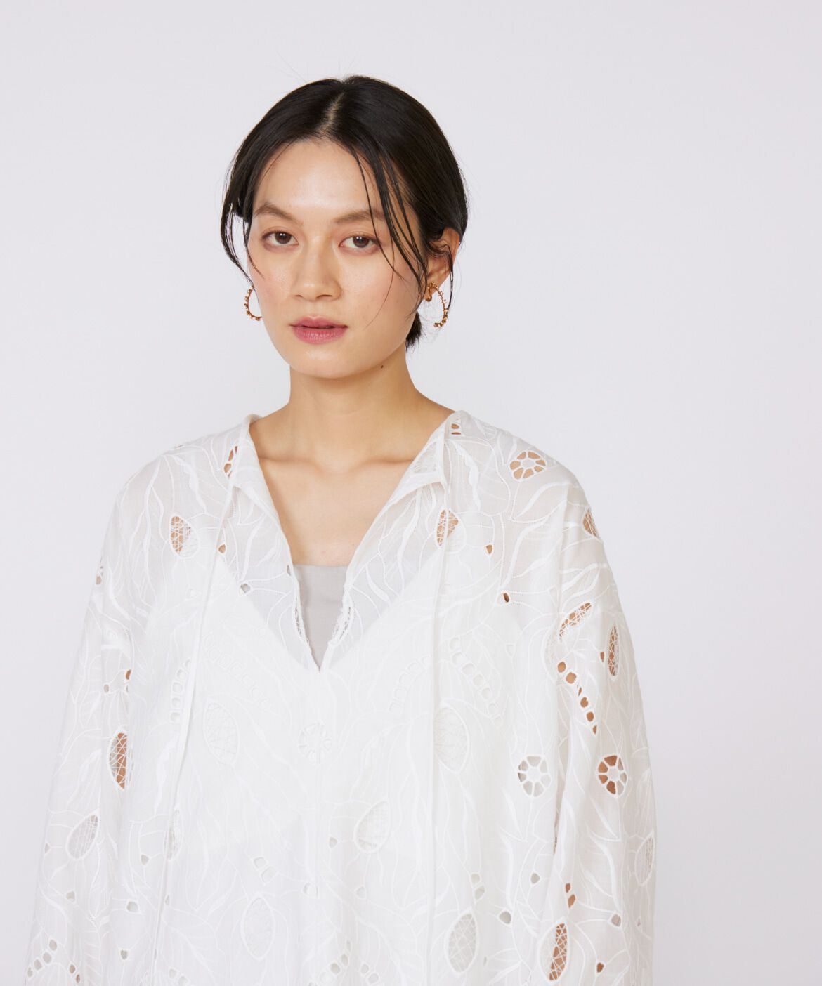 INED「《大きいｻｲｽﾞ》ﾚｰｽｶﾌﾀﾝﾜﾝﾋﾟｰｽ《la veille by SUPERIOR CLOSET》」|ワンピース|