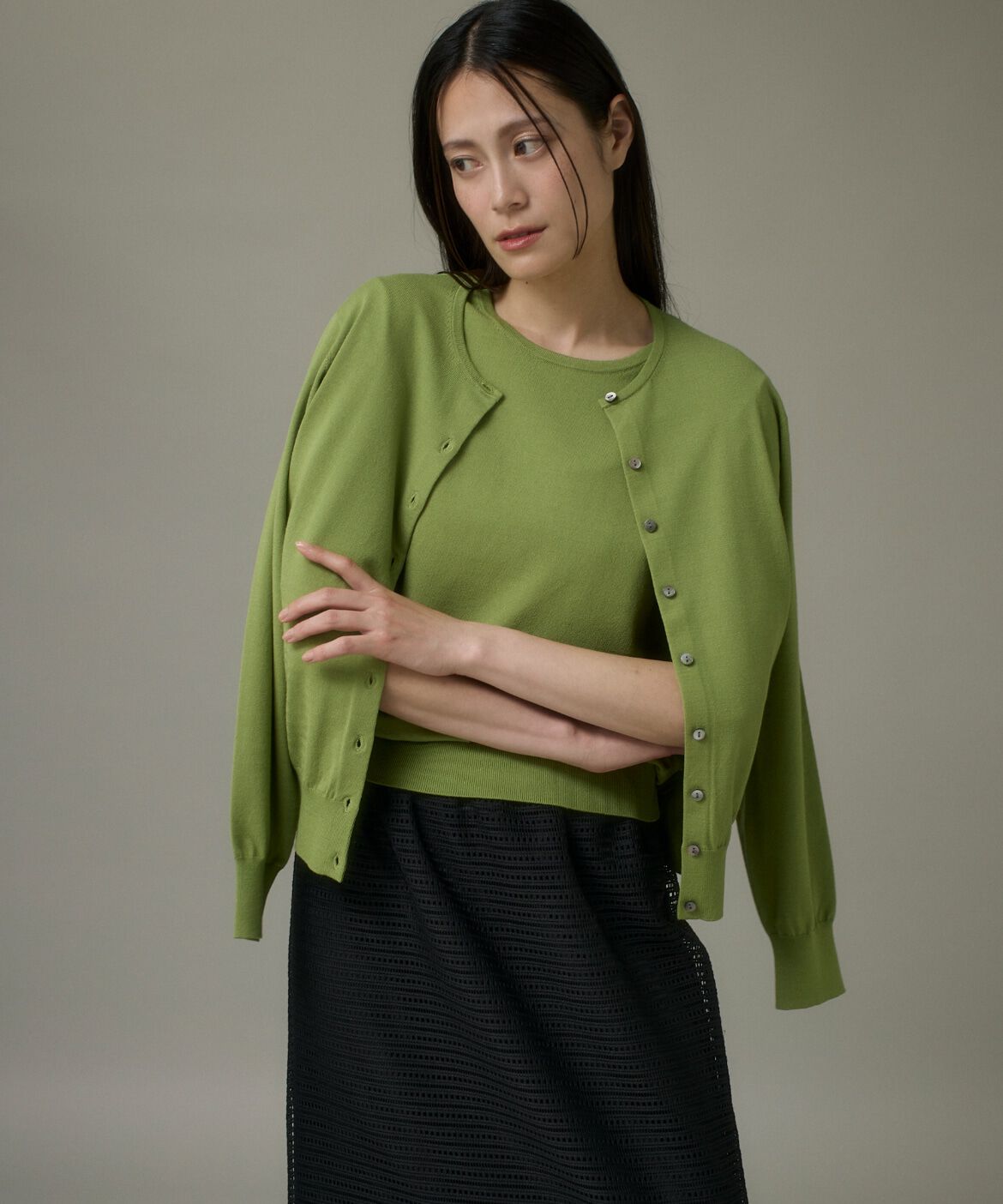 DAY by DAY it&rsquo;s international「アンサンブルニット《SMART CLEAN》」|カーディガン|キミドリ1