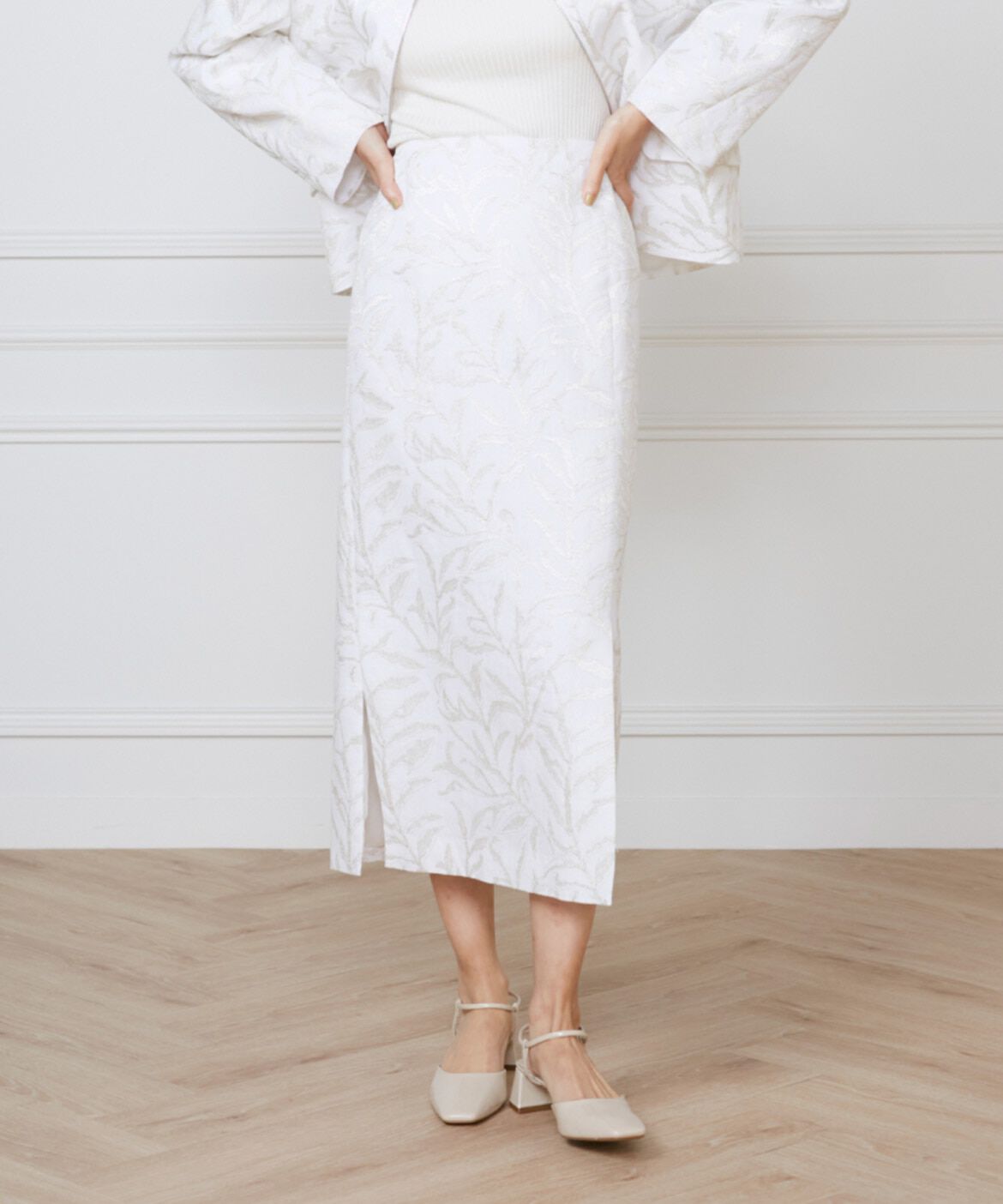 INED「《大きいサイズ》サイドスリットスカート《la veille by SUPERIOR CLOSET》」|タイト|