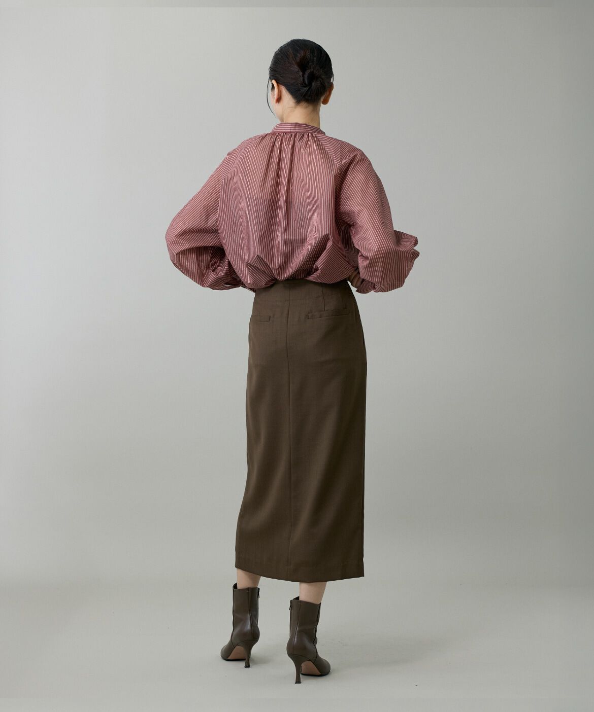 INED「シャドーボーダーボウタイブラウス」|シャツ・ブラウス|