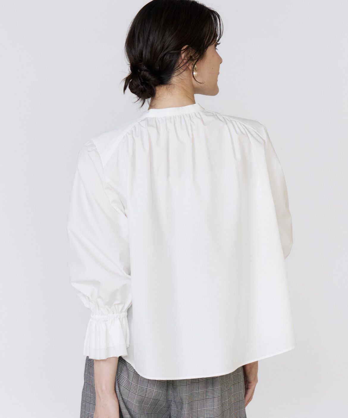 Maglie le cassetto「配色フリルショート丈ブラウス」|シャツ・ブラウス|