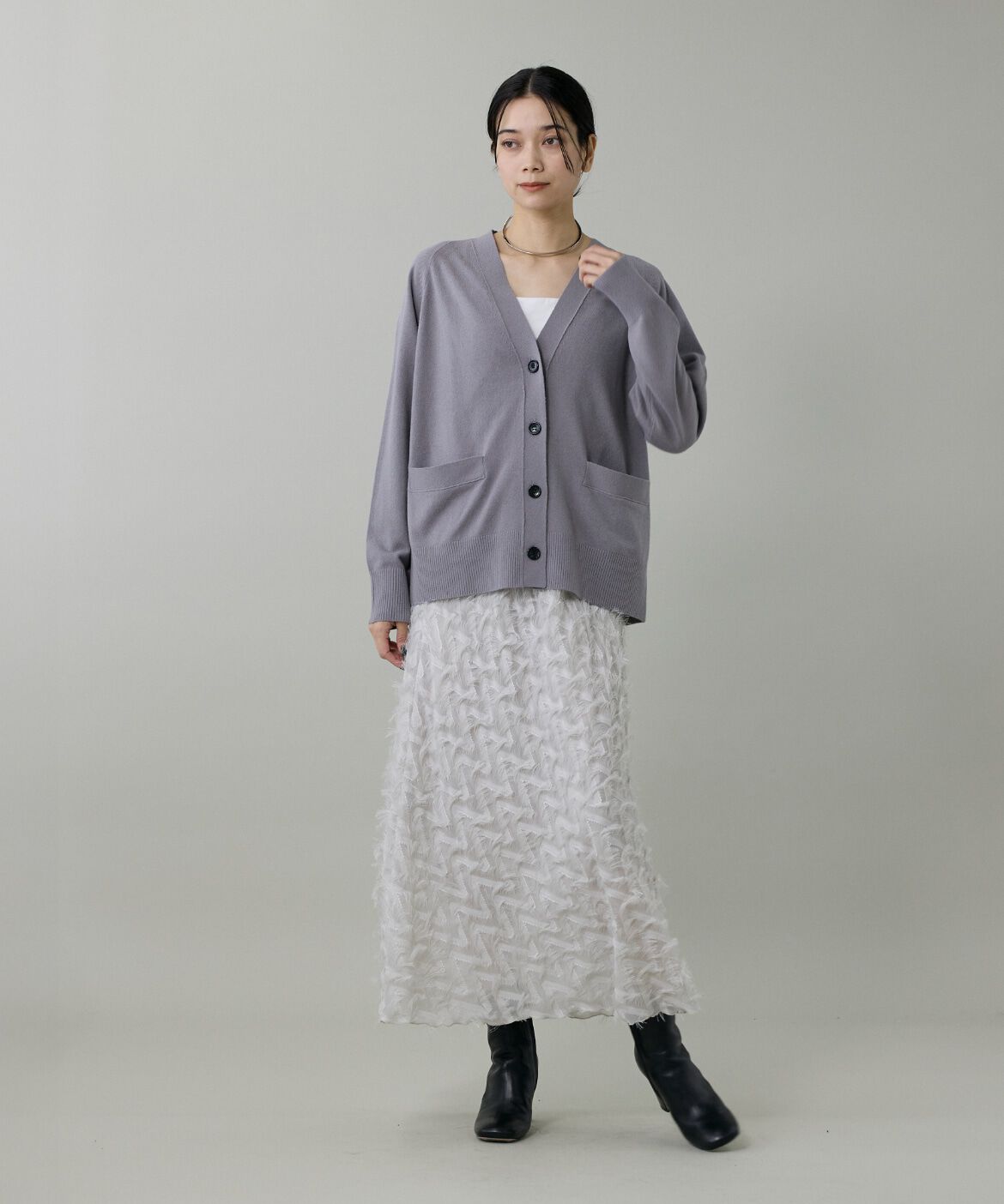 INED「Vネックカーディガン」|カーディガン|