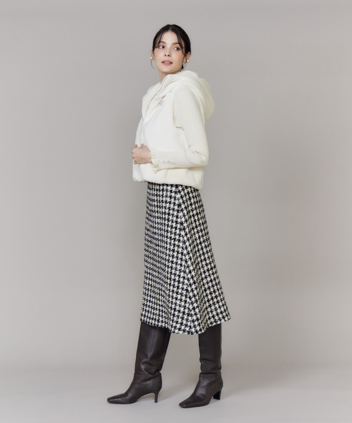 Maglie le cassetto「《大きいサイズ》ふわふわファーフーディジレ《M Maglie le cassetto》」|ダウンベスト・ベスト|