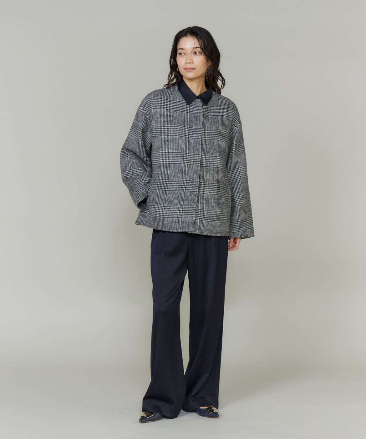 INED「《大きいサイズ》ツータックセミワイドパンツ」|その他|