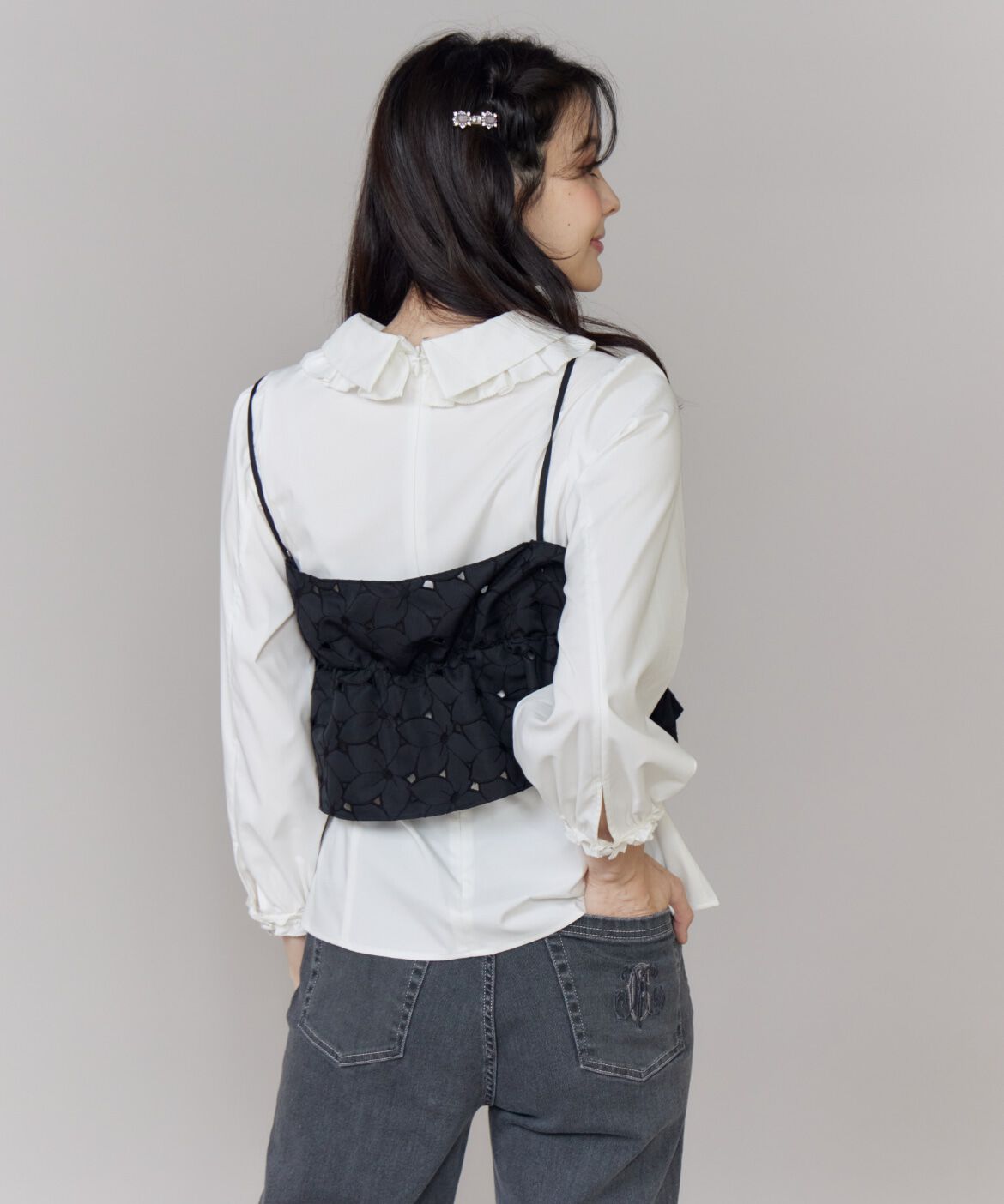 Maglie le cassetto「フラワー刺繍ビスチェ」|シャツ・ブラウス|